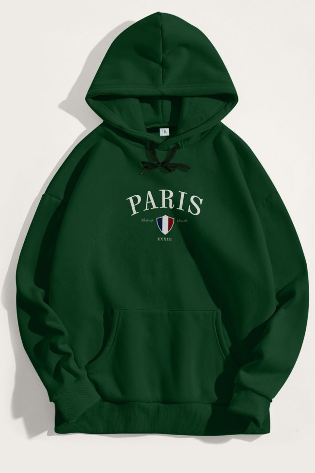 Paris Xxxiii, Φούτερ με Κουκούλα σε Πράσινο Χρώμα