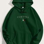 Cortina Ski Club, Φούτερ με Κουκούλα σε Πράσινο Χρώμα