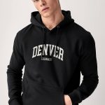 Denver Colorado, Φούτερ με Κουκούλα σε Μαύρο Χρώμα