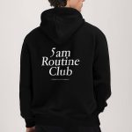 5Am Routine Club, Φούτερ με Κουκούλα σε Μαύρο Χρώμα