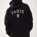 Paris Xxxiii Bold, Φούτερ με Κουκούλα σε Μαύρο Χρώμα