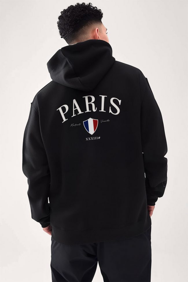Paris Xxxiii Bold, Φούτερ με Κουκούλα σε Μαύρο Χρώμα