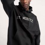 St. Moritz, Φούτερ με Κουκούλα σε Μαύρο Χρώμα