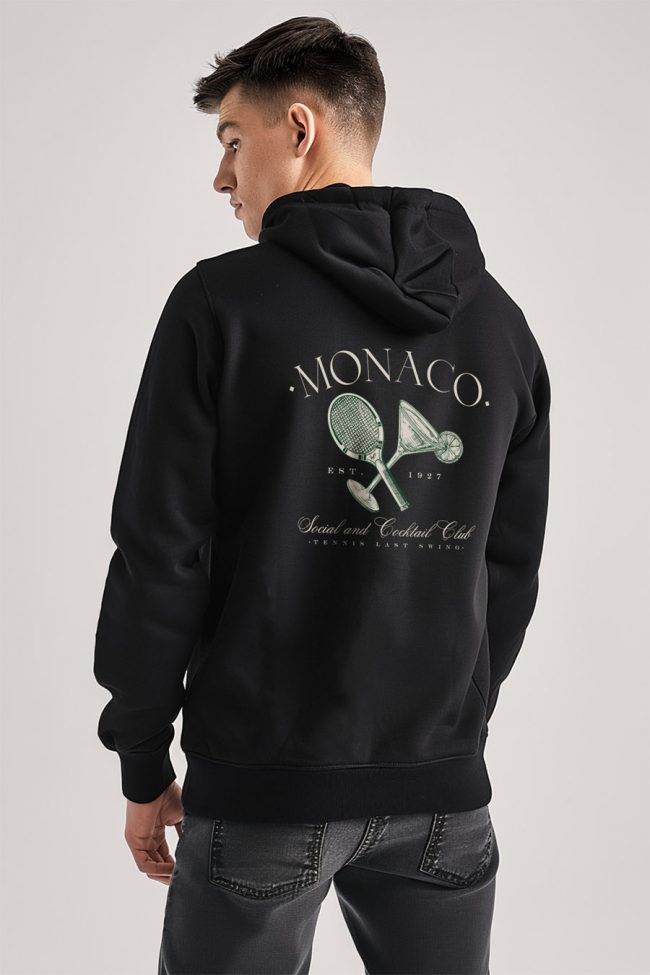 Monaco Cocktail Club, Φούτερ με Κουκούλα σε Μαύρο Χρώμα