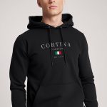 Cortina Ski Club, Φούτερ με Κουκούλα σε Μαύρο Χρώμα