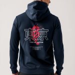 Japanese Dragon, Φούτερ με Κουκούλα σε Μπλε Χρώμα