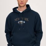 New York Manhattan, Φούτερ με Κουκούλα σε Μπλε Χρώμα