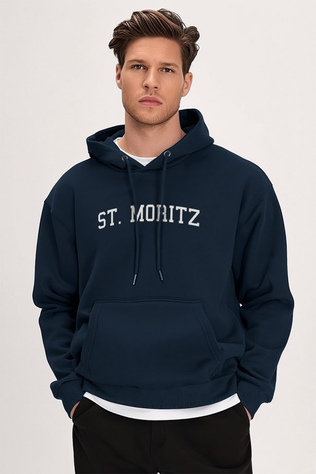St. Moritz, Φούτερ με Κουκούλα σε Μπλε Χρώμα