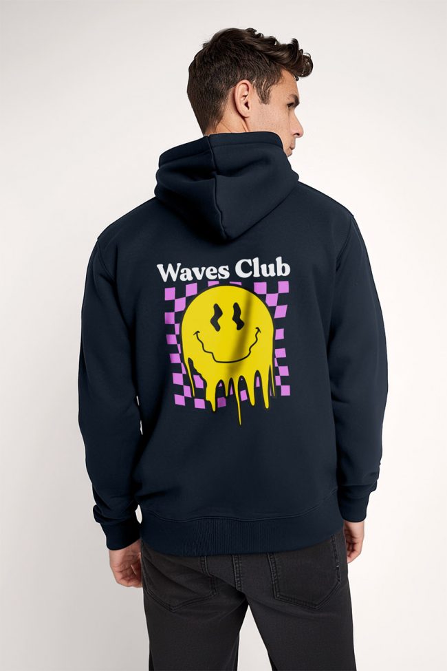 Waves Club, Φούτερ με Κουκούλα σε Μπλε Χρώμα