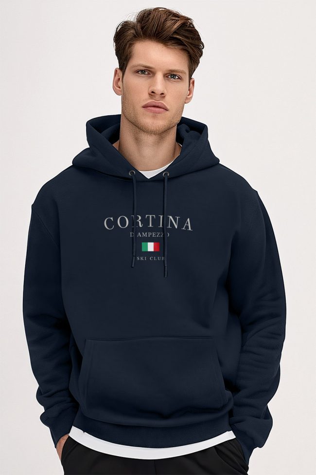 Cortina Ski Club, Φούτερ με Κουκούλα σε Μπλε Χρώμα