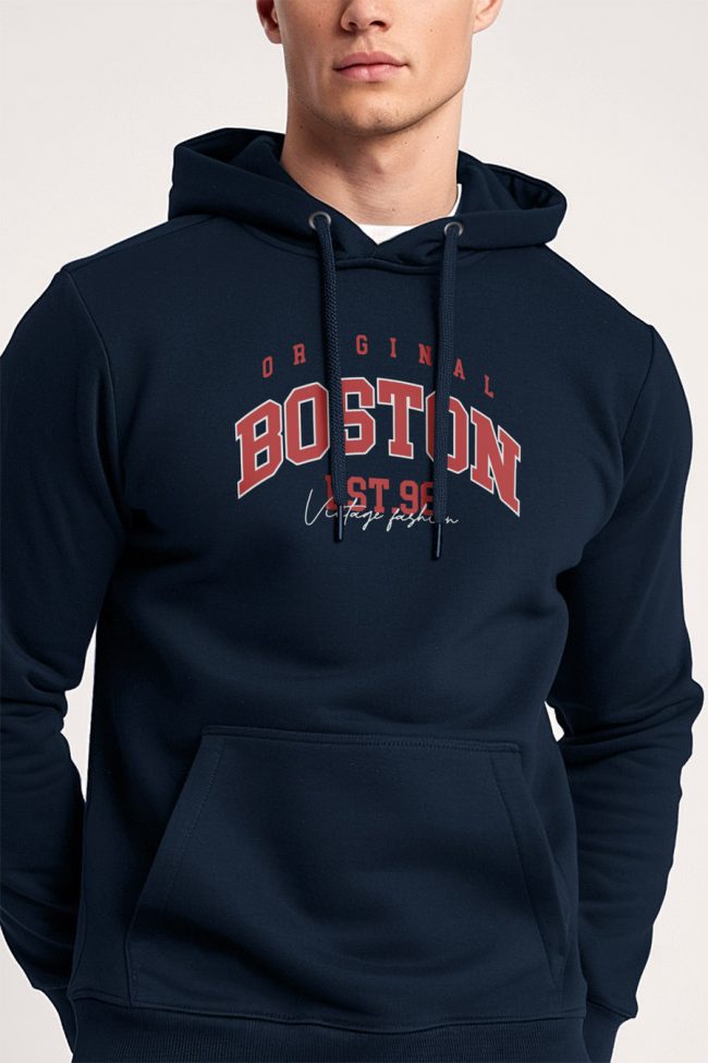 Boston Original, Φούτερ με Κουκούλα σε Μπλε Χρώμα