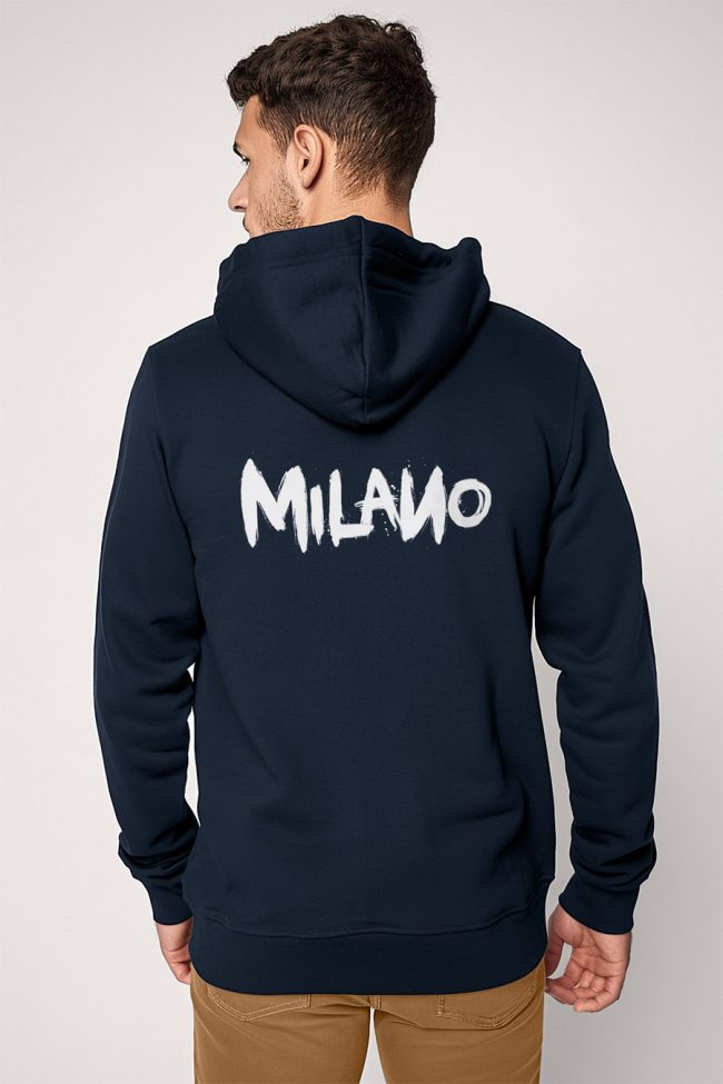 Milano, Φούτερ με Κουκούλα σε Μπλε Χρώμα