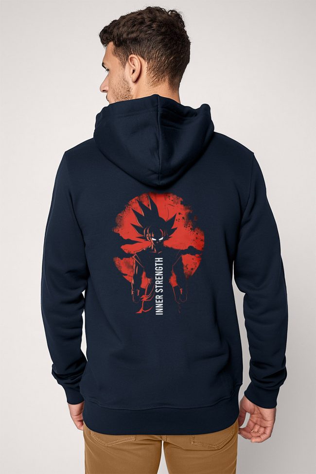 Saiyan Inner Strength, Φούτερ με Κουκούλα σε Μπλε Χρώμα