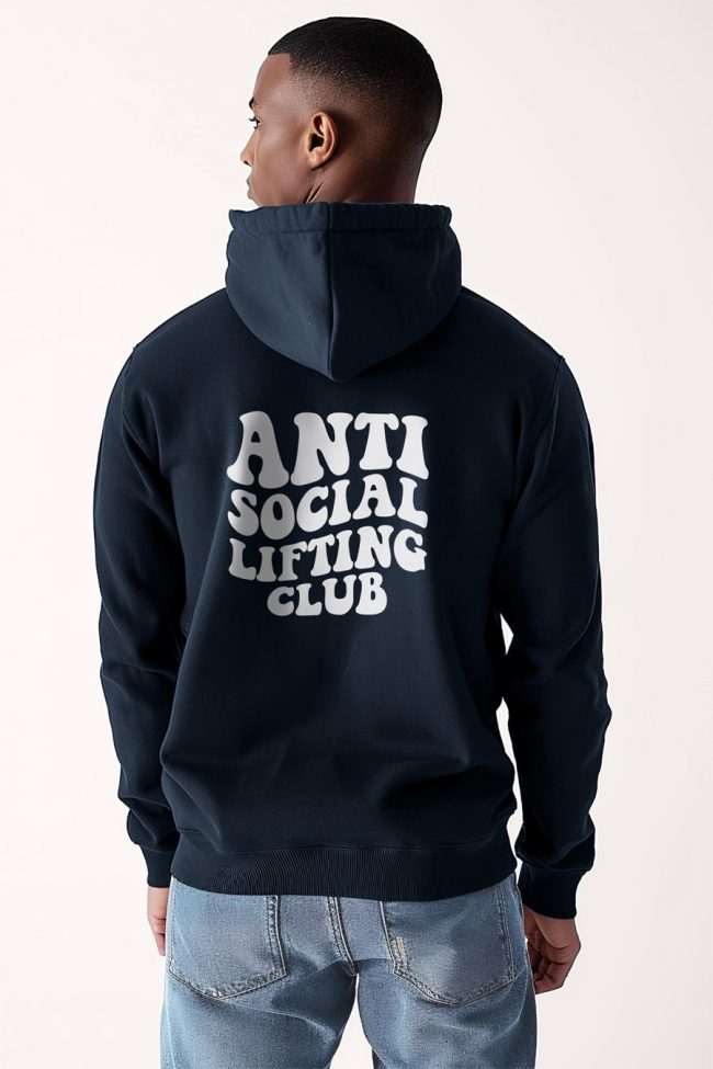 Antisocial Lifting Club, Φούτερ με Κουκούλα σε Μπλε Χρώμα
