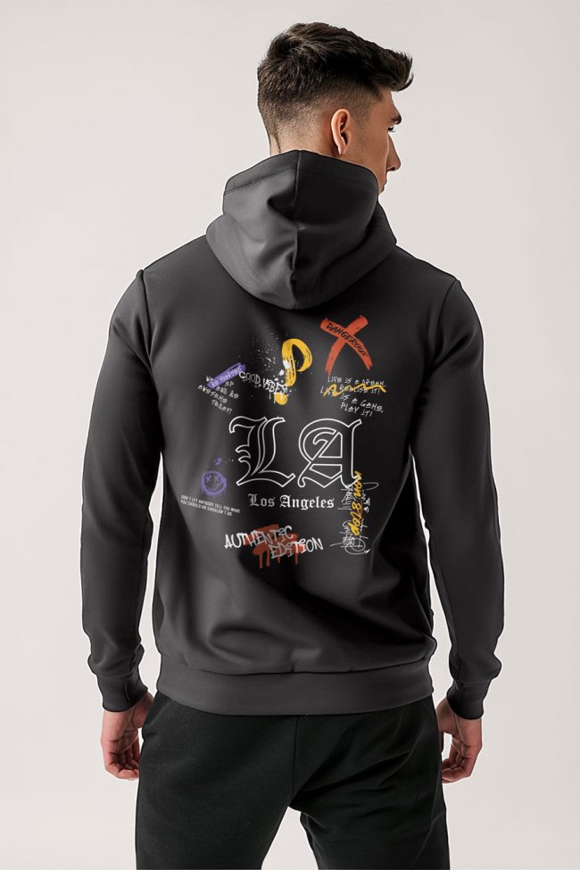 Authentic Los Angeles, Φούτερ με Κουκούλα σε Iron Grey Χρώμα