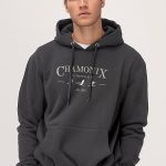 Chamonix French Alps, Φούτερ με Κουκούλα σε Iron Grey Χρώμα