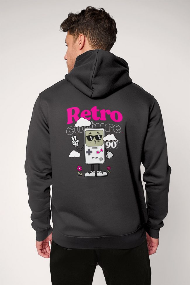 90S Retro Culture, Φούτερ με Κουκούλα σε Iron Grey Χρώμα