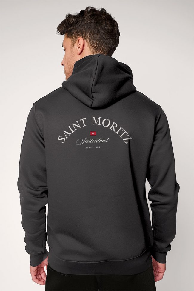 Saint Moritz, Φούτερ με Κουκούλα σε Iron Grey Χρώμα