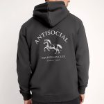 Antisocial Club, Φούτερ με Κουκούλα σε Iron Grey Χρώμα