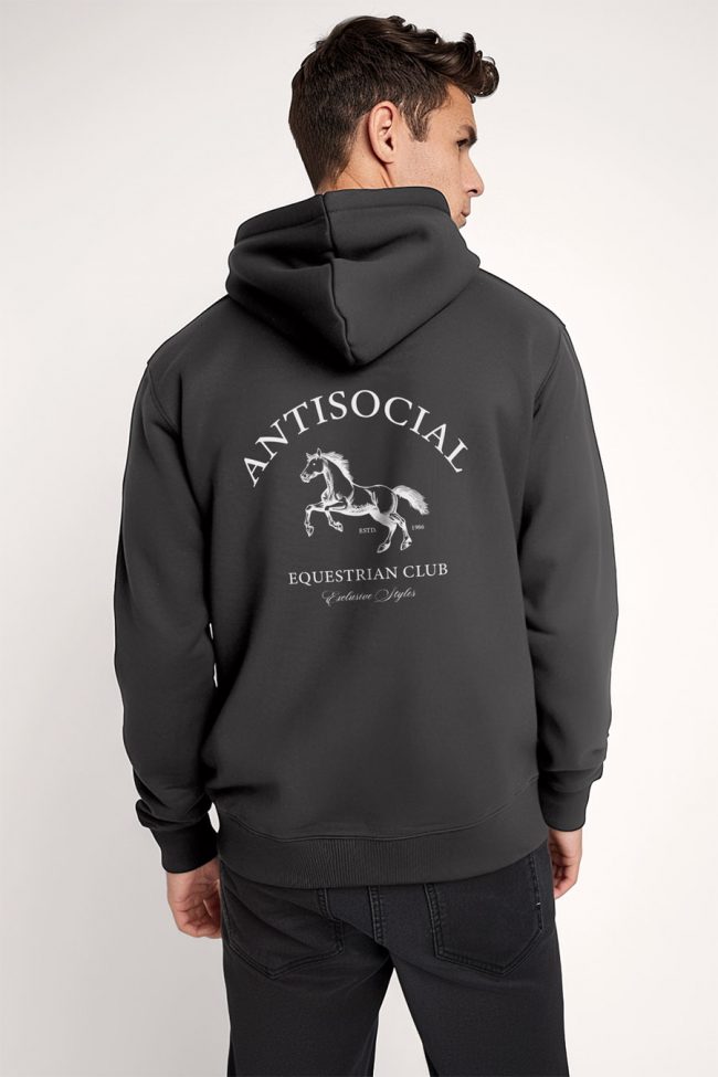 Antisocial Club, Φούτερ με Κουκούλα σε Iron Grey Χρώμα