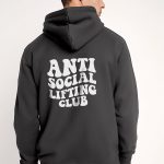 Antisocial Lifting Club, Φούτερ με Κουκούλα σε Iron Grey Χρώμα