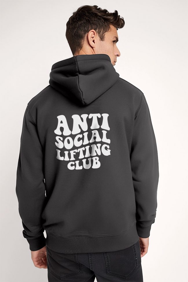 Antisocial Lifting Club, Φούτερ με Κουκούλα σε Iron Grey Χρώμα
