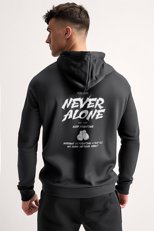 Never Alone, Φούτερ με Κουκούλα σε Iron Grey Χρώμα
