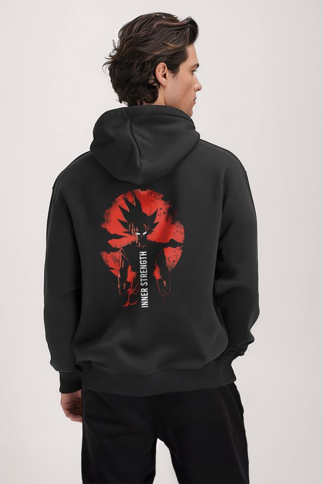 Saiyan Inner Strength, Φούτερ με Κουκούλα σε Iron Grey Χρώμα
