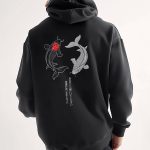 Yin Yang Koi Fish, Φούτερ με Κουκούλα σε Iron Grey Χρώμα