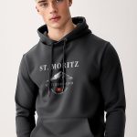 St. Moritz Swiss Ski Club, Φούτερ με Κουκούλα σε Iron Grey Χρώμα