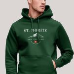 St. Moritz Swiss Ski Club, Φούτερ με Κουκούλα σε Πράσινο Χρώμα