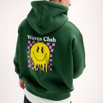 Waves Club, Φούτερ με Κουκούλα σε Πράσινο Χρώμα
