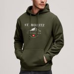St. Moritz Swiss Ski Club, Φούτερ με Κουκούλα σε Χακί Χρώμα