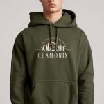 Chamonix Ski Resorts, Φούτερ με Κουκούλα σε Χακί Χρώμα