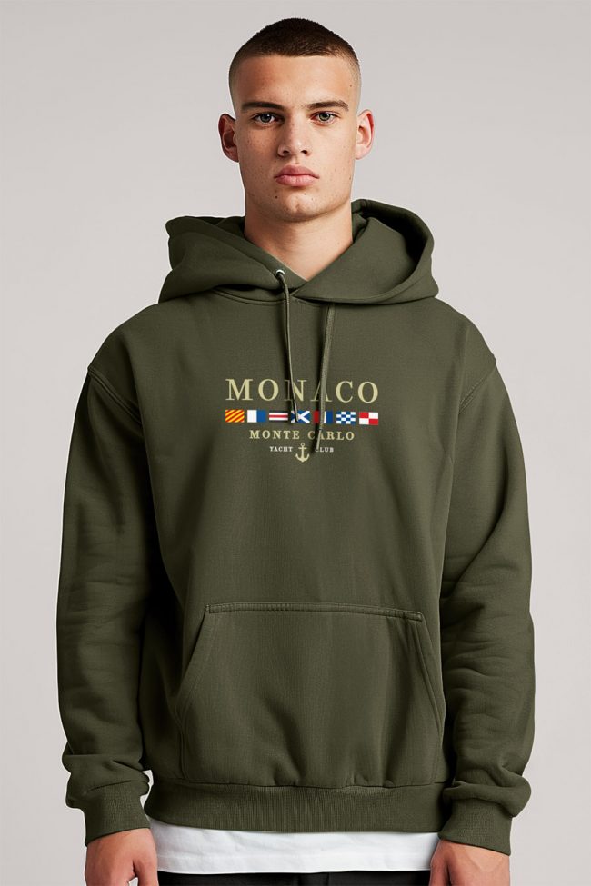 Monte Carlo, Φούτερ με Κουκούλα σε Χακί Χρώμα