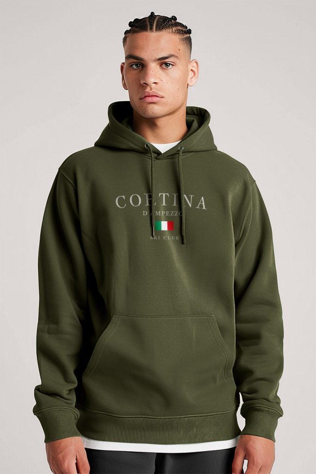 Cortina Ski Club, Φούτερ με Κουκούλα σε Χακί Χρώμα