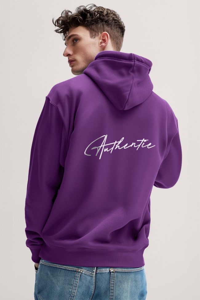 Authentic, Φούτερ με Κουκούλα σε Μωβ Χρώμα