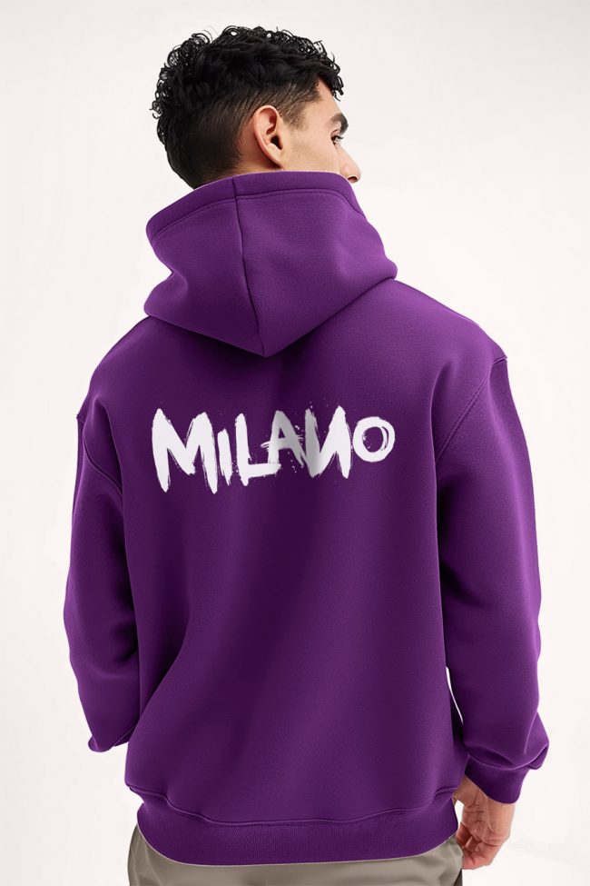 Milano, Φούτερ με Κουκούλα σε Μωβ Χρώμα
