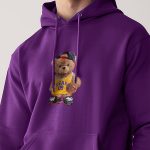 Team Bear Teddy, Φούτερ με Κουκούλα σε Μωβ Χρώμα