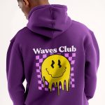 Waves Club, Φούτερ με Κουκούλα σε Μωβ Χρώμα