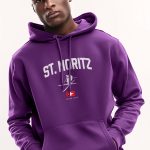 St. Moritz Swiss Alps, Φούτερ με Κουκούλα σε Μωβ Χρώμα