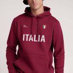 Italia Bold, Φούτερ με Κουκούλα σε Μπορντώ Χρώμα