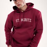 St. Moritz, Φούτερ με Κουκούλα σε Μπορντώ Χρώμα