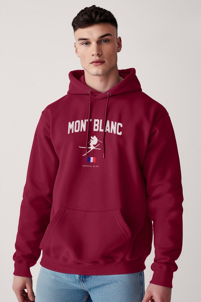 Mont Blanc Alps, Φούτερ με Κουκούλα σε Μπορντώ Χρώμα