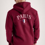 Paris Xxxiii Bold, Φούτερ με Κουκούλα σε Μπορντώ Χρώμα