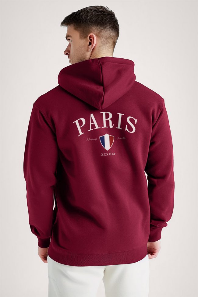 Paris Xxxiii Bold, Φούτερ με Κουκούλα σε Μπορντώ Χρώμα