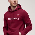 Norway, Φούτερ με Κουκούλα σε Μπορντώ Χρώμα