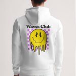 Waves Club, Φούτερ με Κουκούλα σε Λευκό Χρώμα