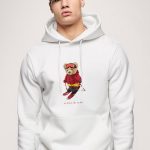 Ski Club Teddy, Φούτερ με Κουκούλα σε Λευκό Χρώμα