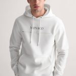 Monaco Mc, Φούτερ με Κουκούλα σε Λευκό Χρώμα